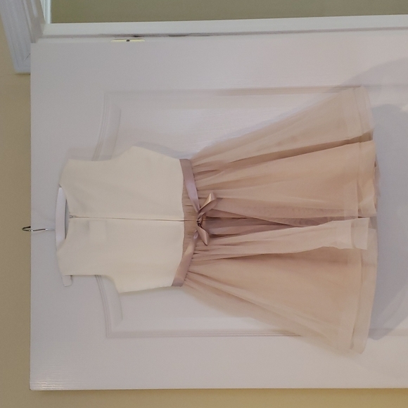 Rare editions girls dress cream and champagne size 10. - Picture 2 of 3